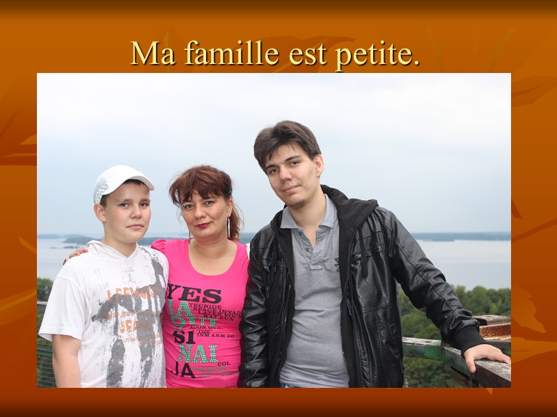 Ma famille est petite.